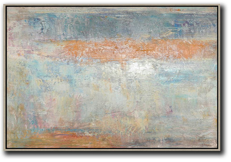 Original Extra Large Wall Art,Oversized Horizontal Contemporary Art,Modern Art Abstract Painting,Earthy Yellow,Grey,White.etc